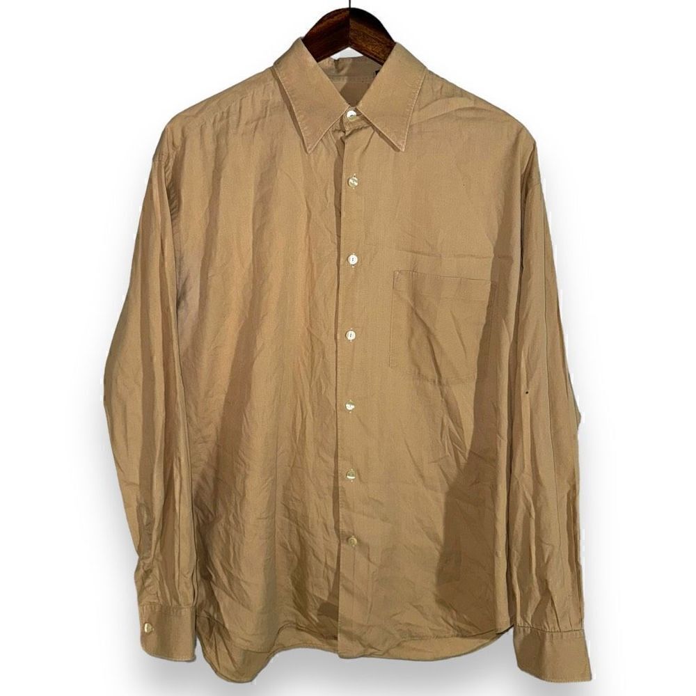 Robert Friedman Tan Button Up Dress Shirt Size M